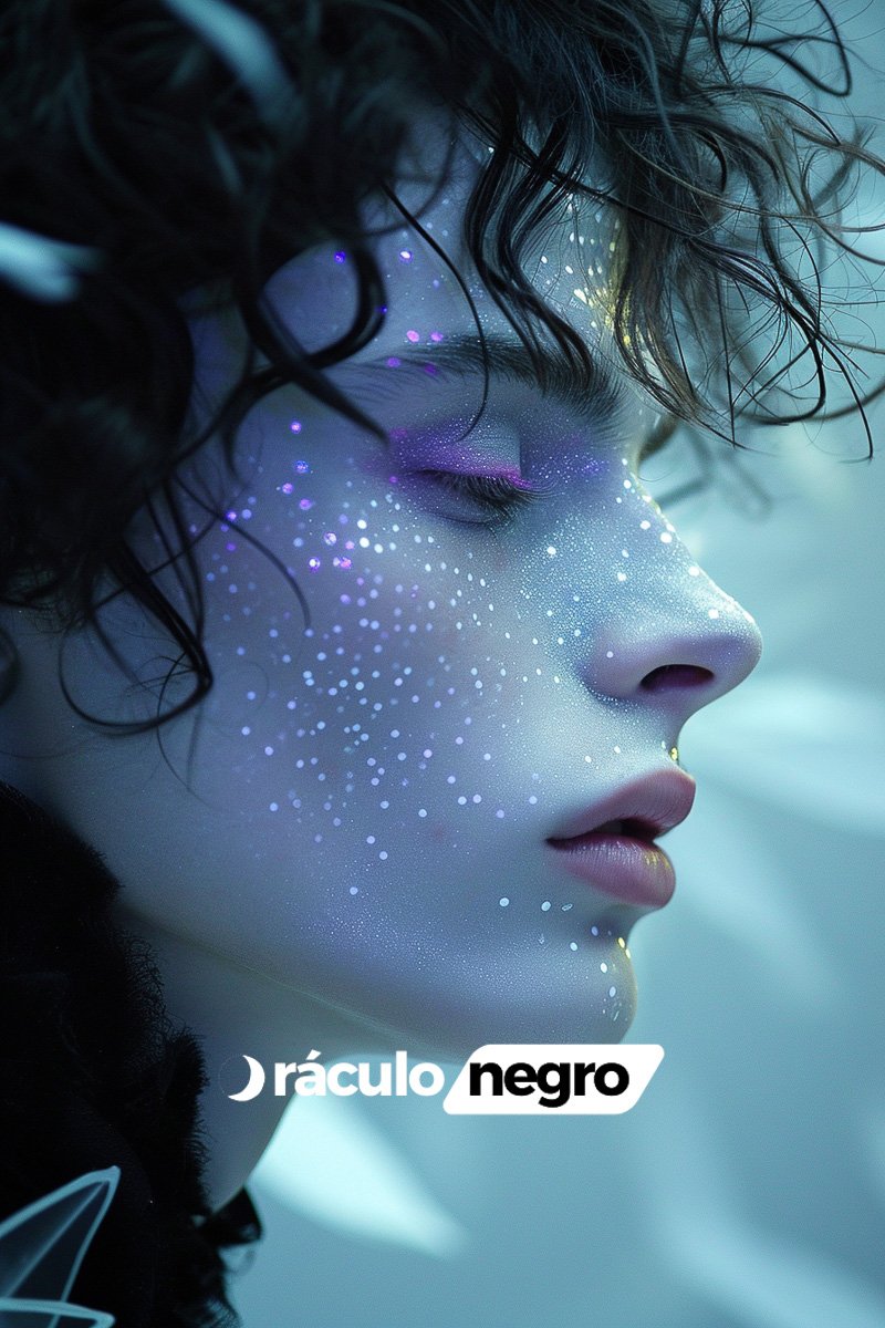 Compatibilidad de Acuario en el amor, rostro cósmico y estrellado que simboliza a Acuario