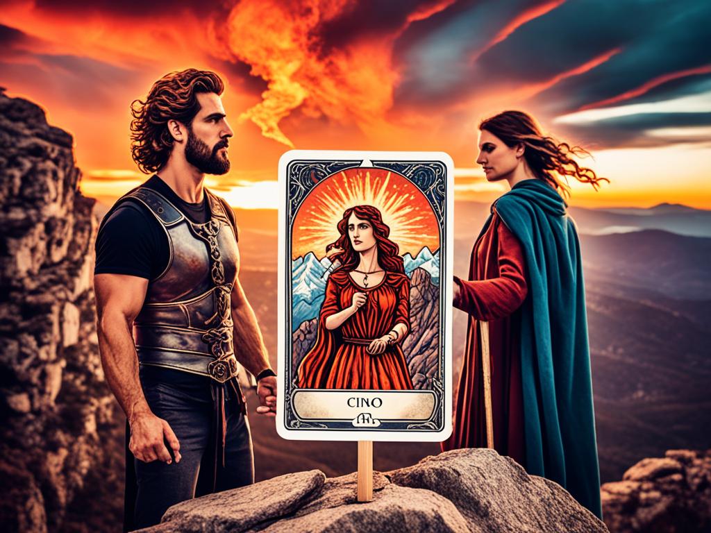 Significado de Cinco de Bastos en el Tarot en una tirada de amor