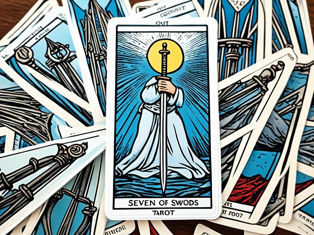 Significado de Siete de Espadas en el Tarot en una tirada de amor
