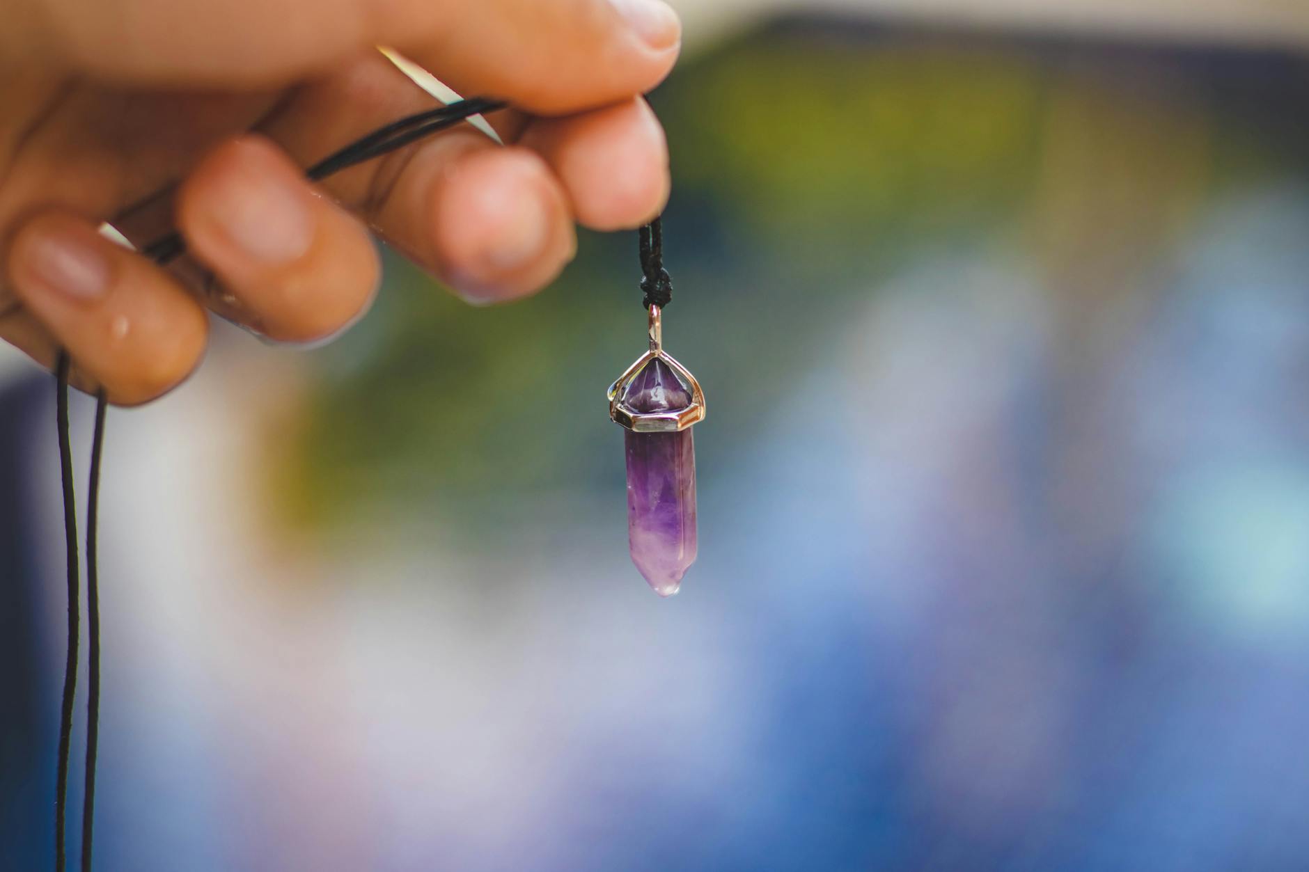 Amatista chevron para meditación y tercer ojo